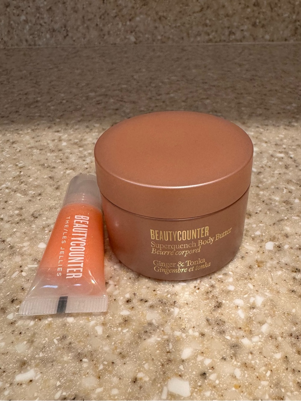 Beautycounter Ginger & Tonka Superquench Body Butter & Sorbet Lip Gloss